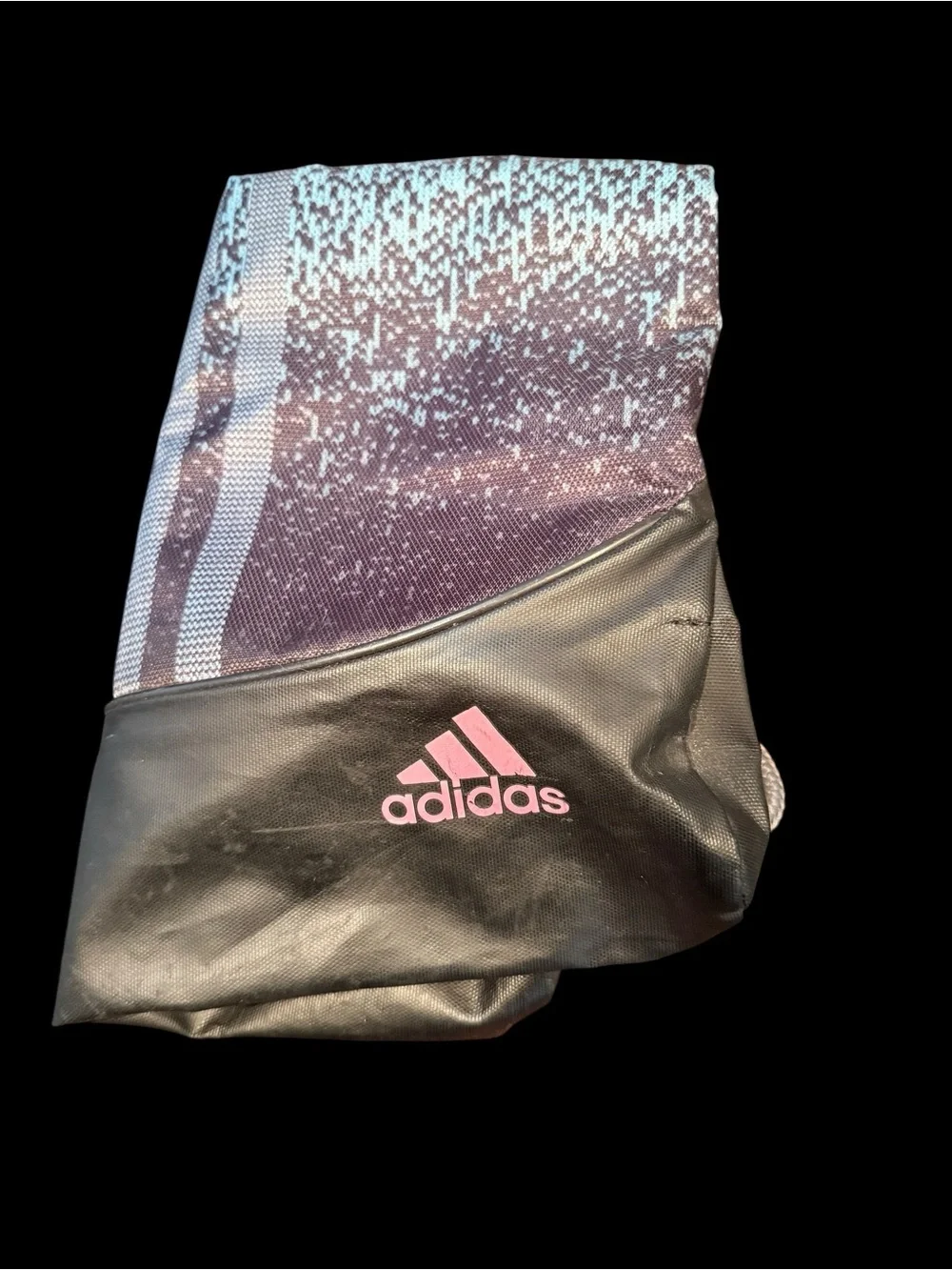 adidas Alliance Drawstring Gym Bag 15L w/ Zip Pocket Black/Gray Pink Logo - Picture 6 of 6